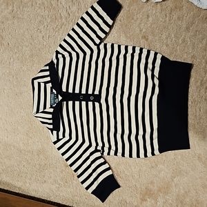 RALPH LAUREN SILK NYLON STRIPE TOP  SIZE M